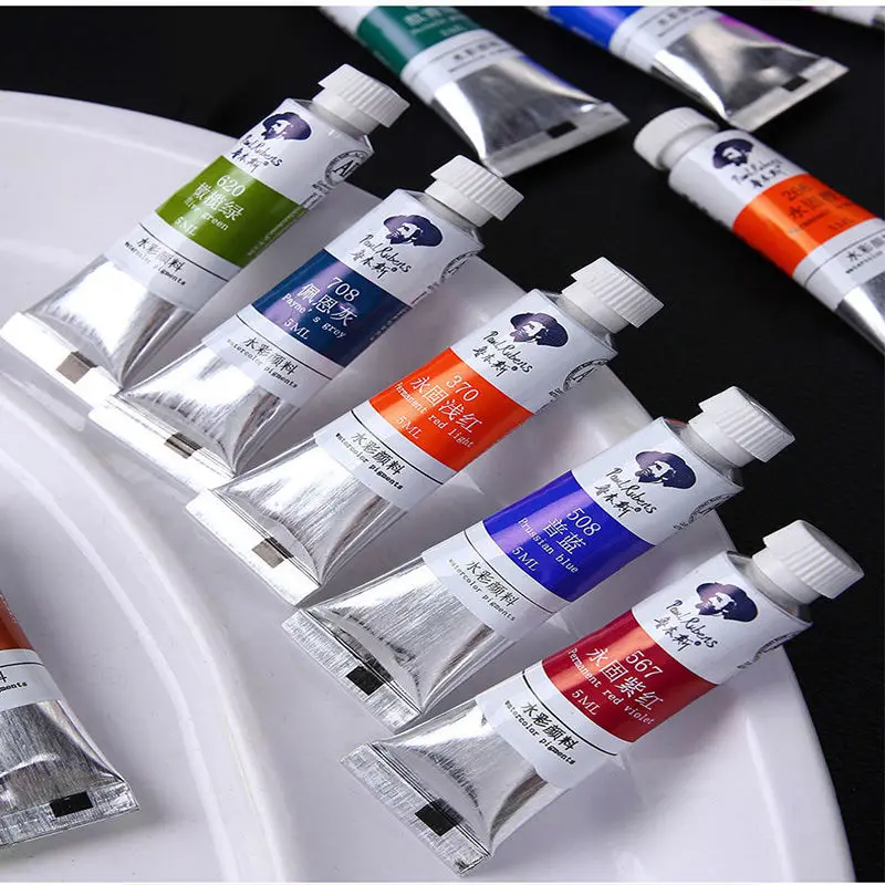 Paul Rubens 5ml 18 Colors Watercolor Paints Tube Set Water Color Paint Pigment for Beginner Drawing Art Supplies