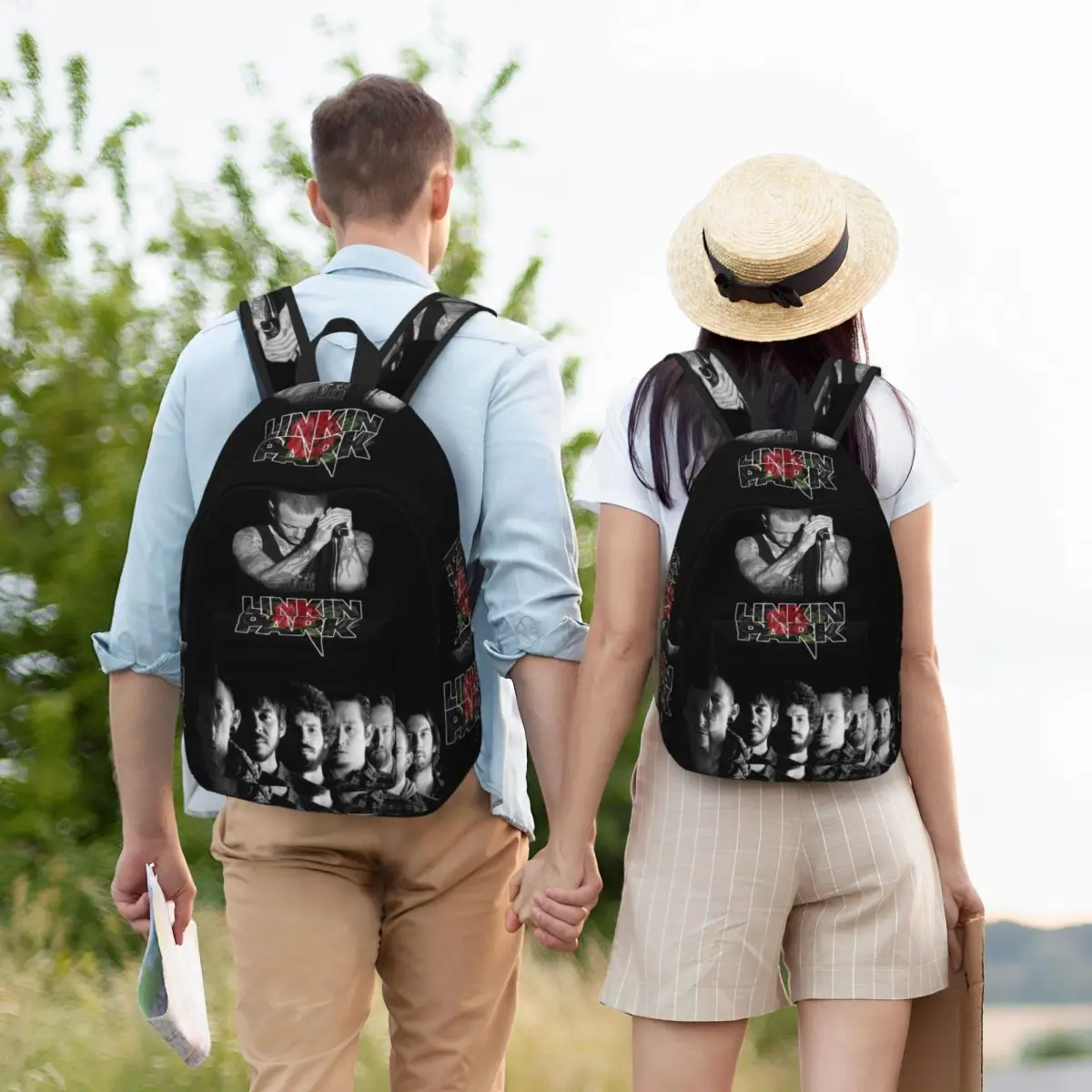 L-Linkin Hot Band Park American Rock Band Student Backpack School Bag Hiking Travel Daypack for Men Women Bookbag Shoulder Bags