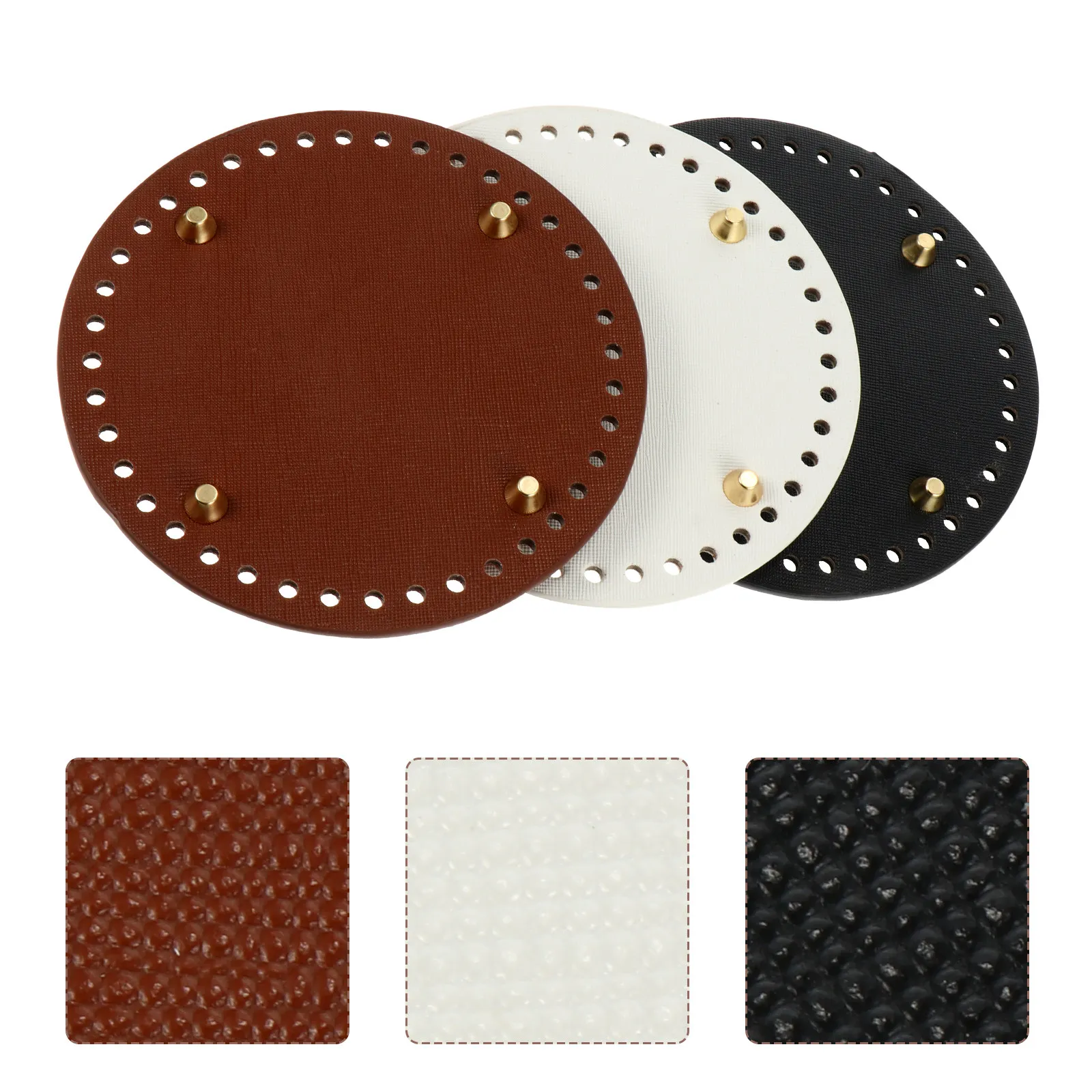 

3Pcs PU Bag Base Round Bottom Shaper Cushion DIY Bag Making Material Craft Supply Stylish Damage Protection Pad