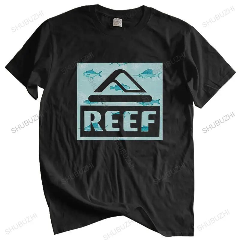 T-shirt men O-neck hot sale Reef Men's Logo T-Shirt Short Sleeve T-Shirt Funny male cotton tee-shirt bigger size