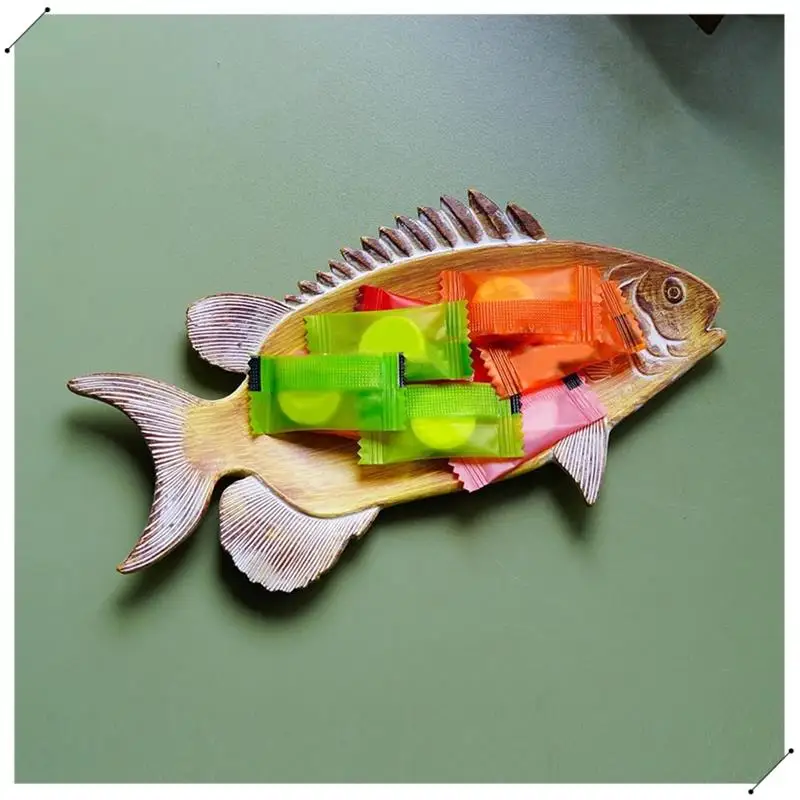 Vintage Style Resin Fish Shaped Jewelry Tray,Ring Dish, Antique Trinket Key Holder Decorative Tray For Display Organizer