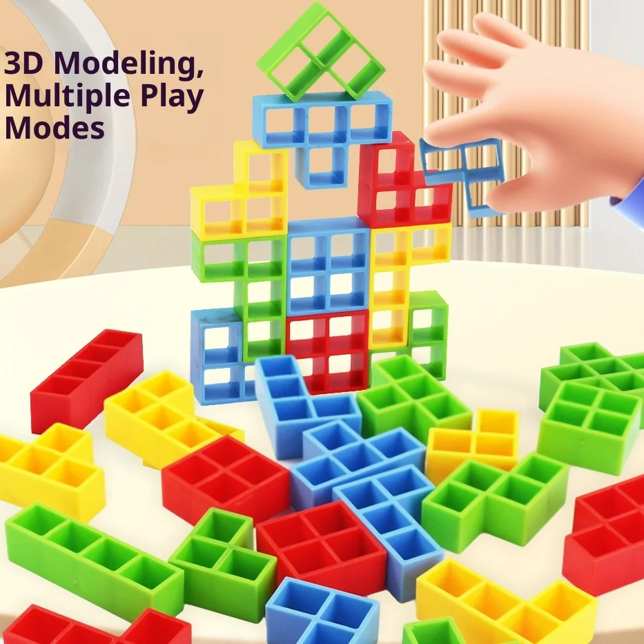 Building Block Brick Toy Balance Stacked Tetra Tower Game Swing High Russian Building Blocks Stack Kid Desktop Toy
