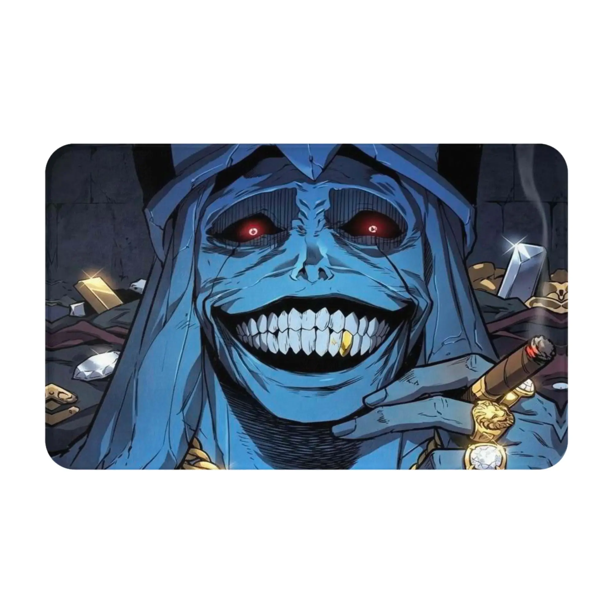 Blue Skeleton Gangster Monster Character Non-slip Mat Bath  Welcome Doormat Home Decor