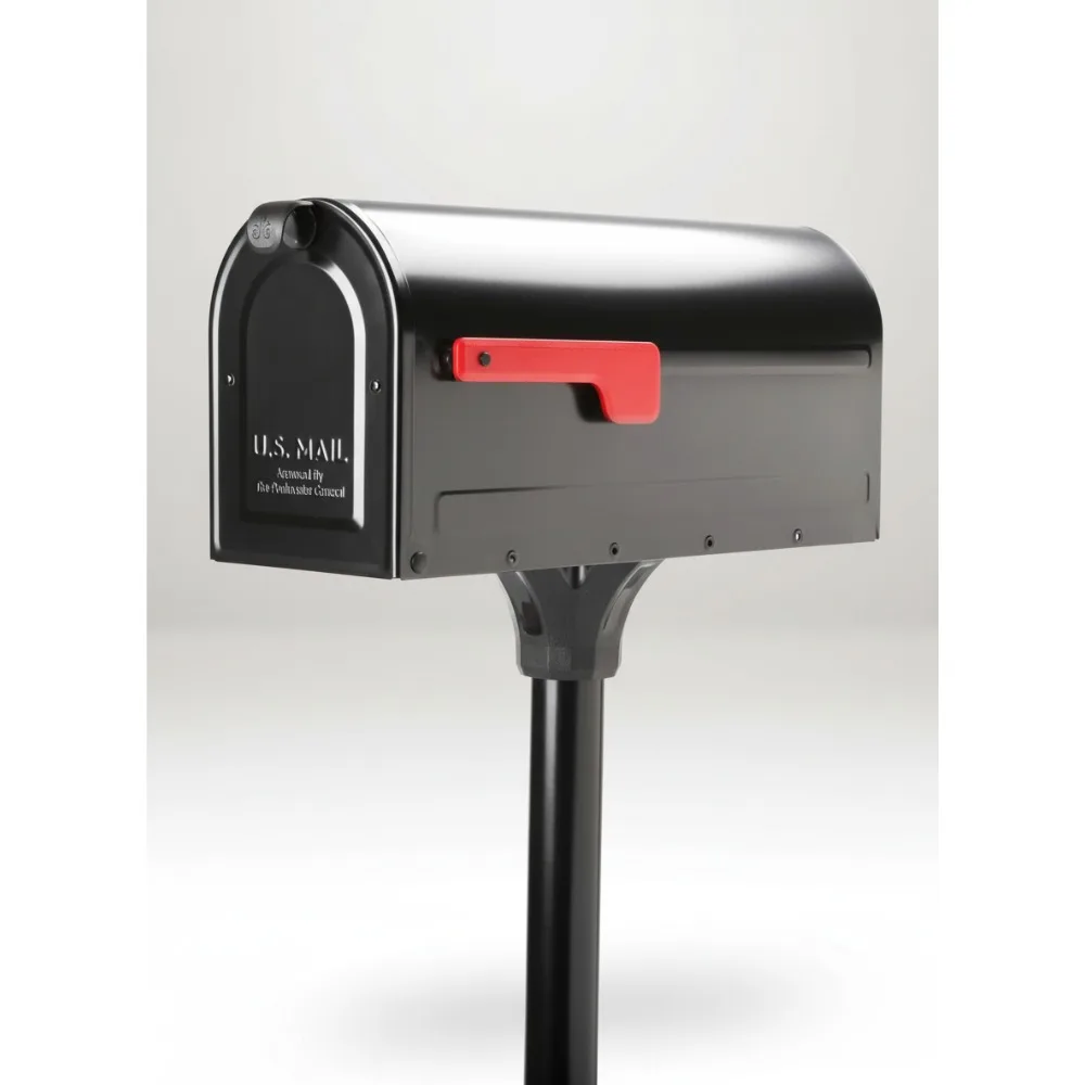

Modern Medium In-Ground Mailbox Post Kit with Lock, Durable Weather-Resistant for Home Garden