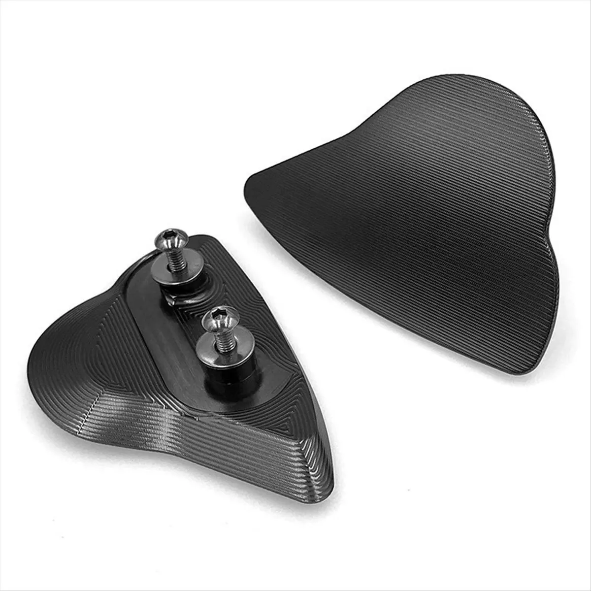 #21C Motorcycle Mirror Cover,Motorcycle Rearview Mirror Block Off Base Plates Cover for Yamaha (Black)