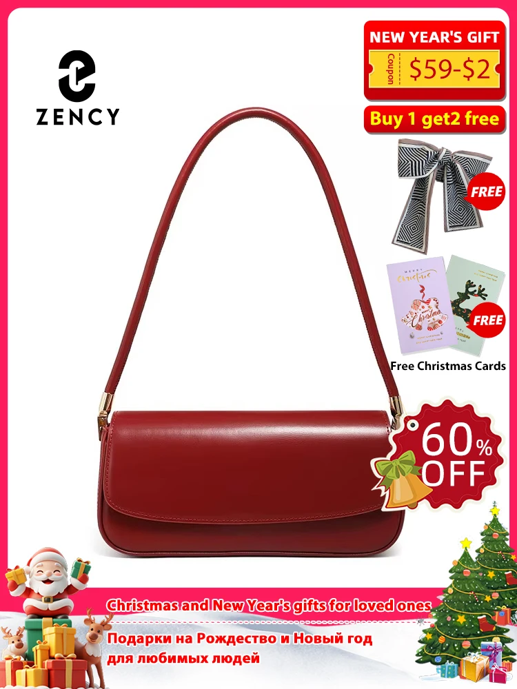 

Zency Burgundy Bag Designer Underarm Bag Ladies Handbag Premium Leather Ladies Shoulder Bag French Style Flap Sac Bride's Bag