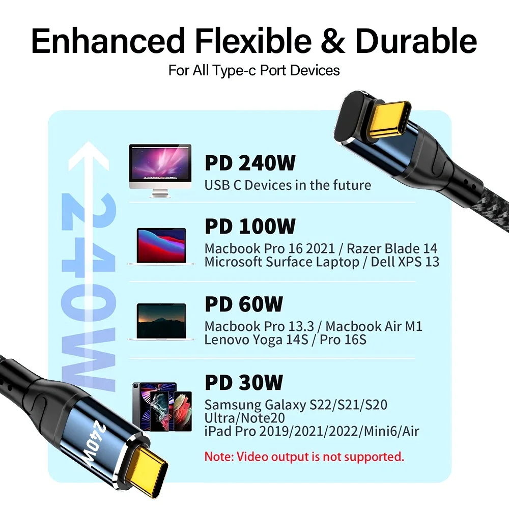 240W USB Type C Cable Super fast charge for iPhone 16 15 Pro Max Macbook Samsung S23 Xiaomi PD3.1 Data Charger Wire USBC 2m 3m - view 5
