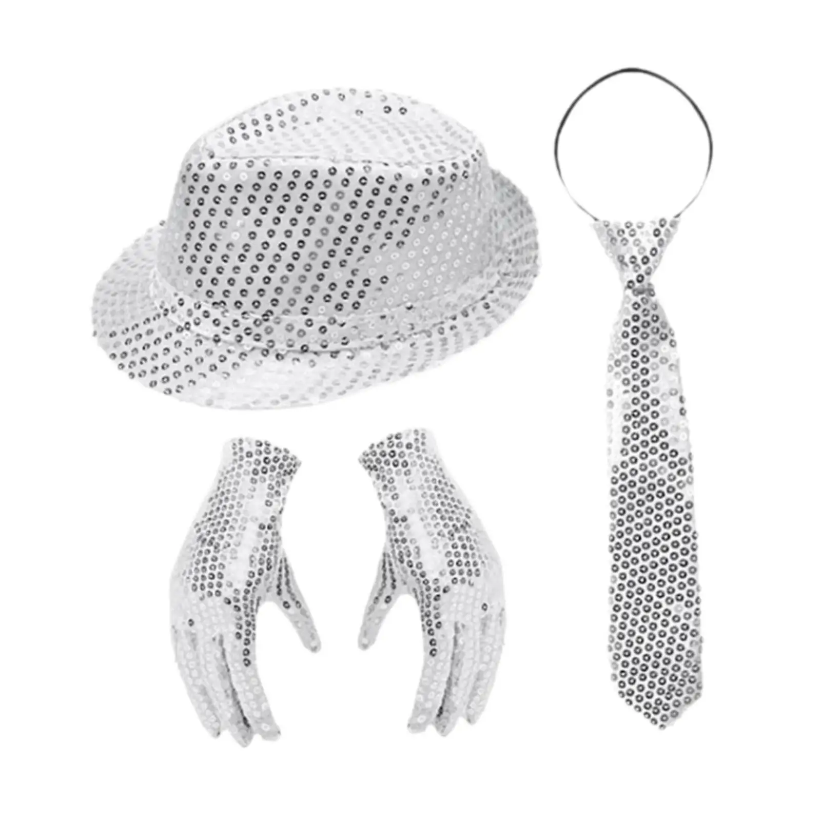 4pieces Host Own Celebration In Style Men S Hip Hop Sequin Bowler Cap For Christmas Carnival Celebrations Disco Costume