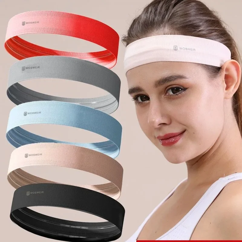 Opaski do ćwiczeń na siłownię, antypoślizgowe opaski na głowę dla mężczyzn i kobiet, oddychające opaski na głowę do koszykówki, fitness, jogi i siatkówki