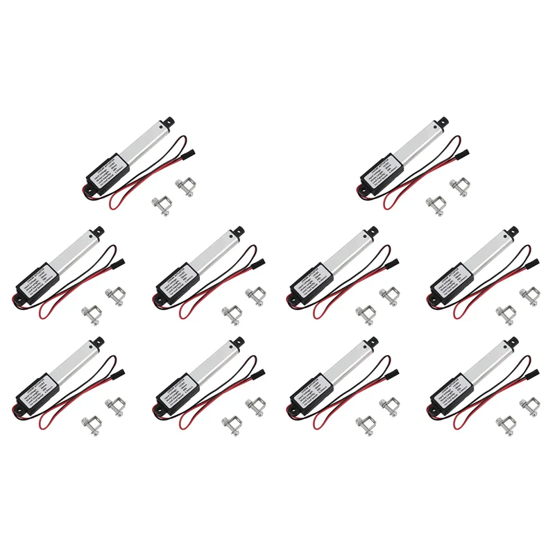 Actuador microlinear AA08-10X, carrera de 2 pulgadas, 90N/20,3 libras, velocidad 9,5 Mm/S Actuador lineal de motor de actuador eléctrico 12V