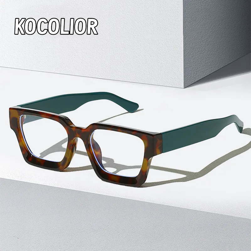 

KOCOLIOR Thick edged Glasses Frame Simple Anti Blue Light Reading Glasses for Men Women Outdoor Photochromic Presbyopic Glasses