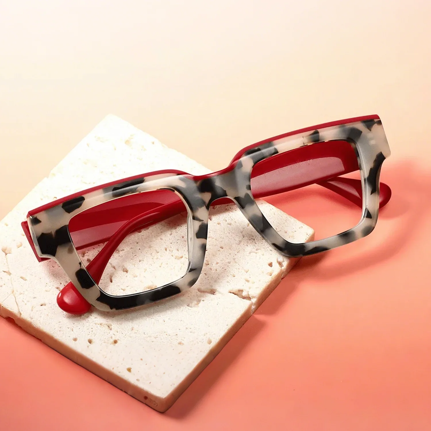 

FYTOO Retro Thick Square Acetate Reading Glasses - Blue Light Blocking Readers for Men Women, +1.0 to +4.0 Strengths 751626-04