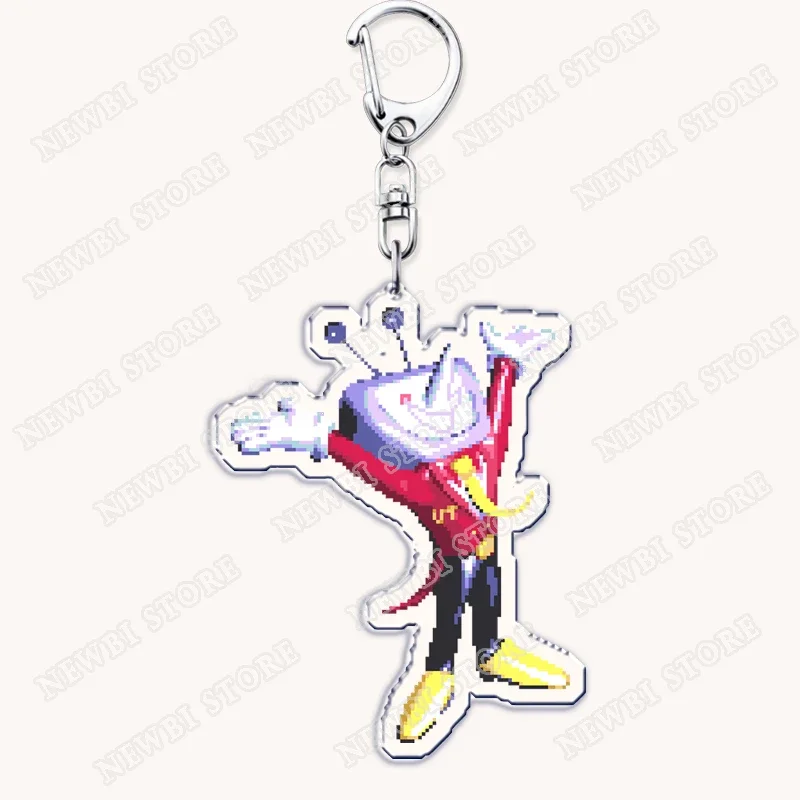 Trending Game Deltarune Spamton Tenna Baby Meme Keychains for Accessories Bag Key Chain Ring Fans Gifts Gamer Friends Keyrings