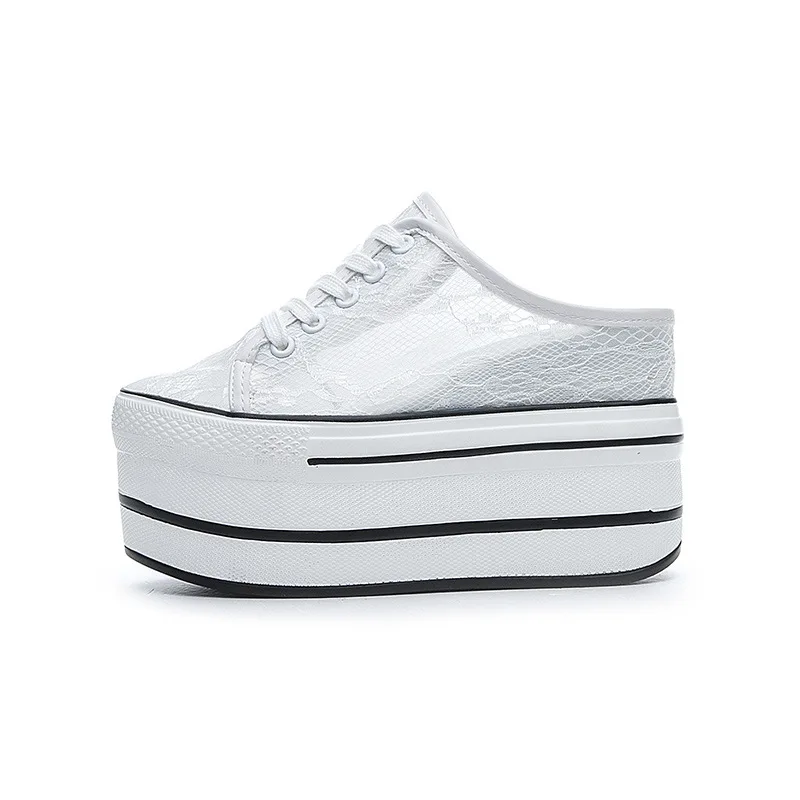 

Дизайнерские повседневные тапочки, женская обувь с воздушной сеткой, модные дышащие женские тапочки на танкетке на платформе, кроссовки, сандалии без каблуков, шлепанцы