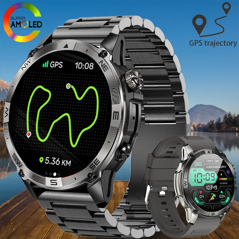 2024 New GPS smartwatch 1.43-inch ultra high definition display with built-in GPS and compass for making/answering calls 530mAh