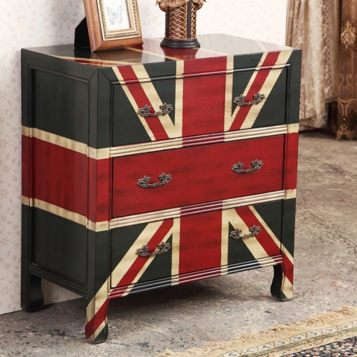 Möbelfabrik-Beistelltisch, Ecklampentisch im Wohnzimmer, drei Eimer im britischen Retro-Stil