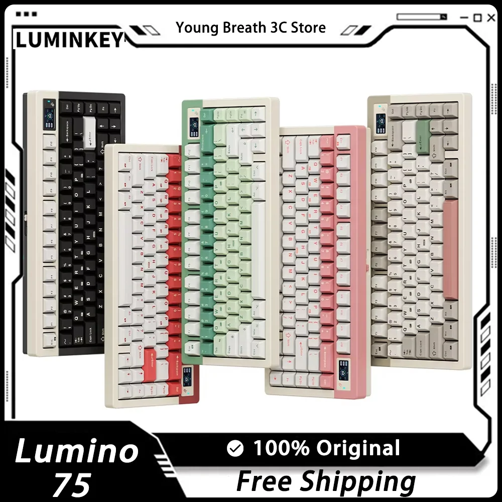 

Luminkey Lumino75 Mechanical Keyboard 3Mode 2.4G/USB/Bluetooth Wireless Keyboard Aluminum E-Sports Gaming Customized Keyboards