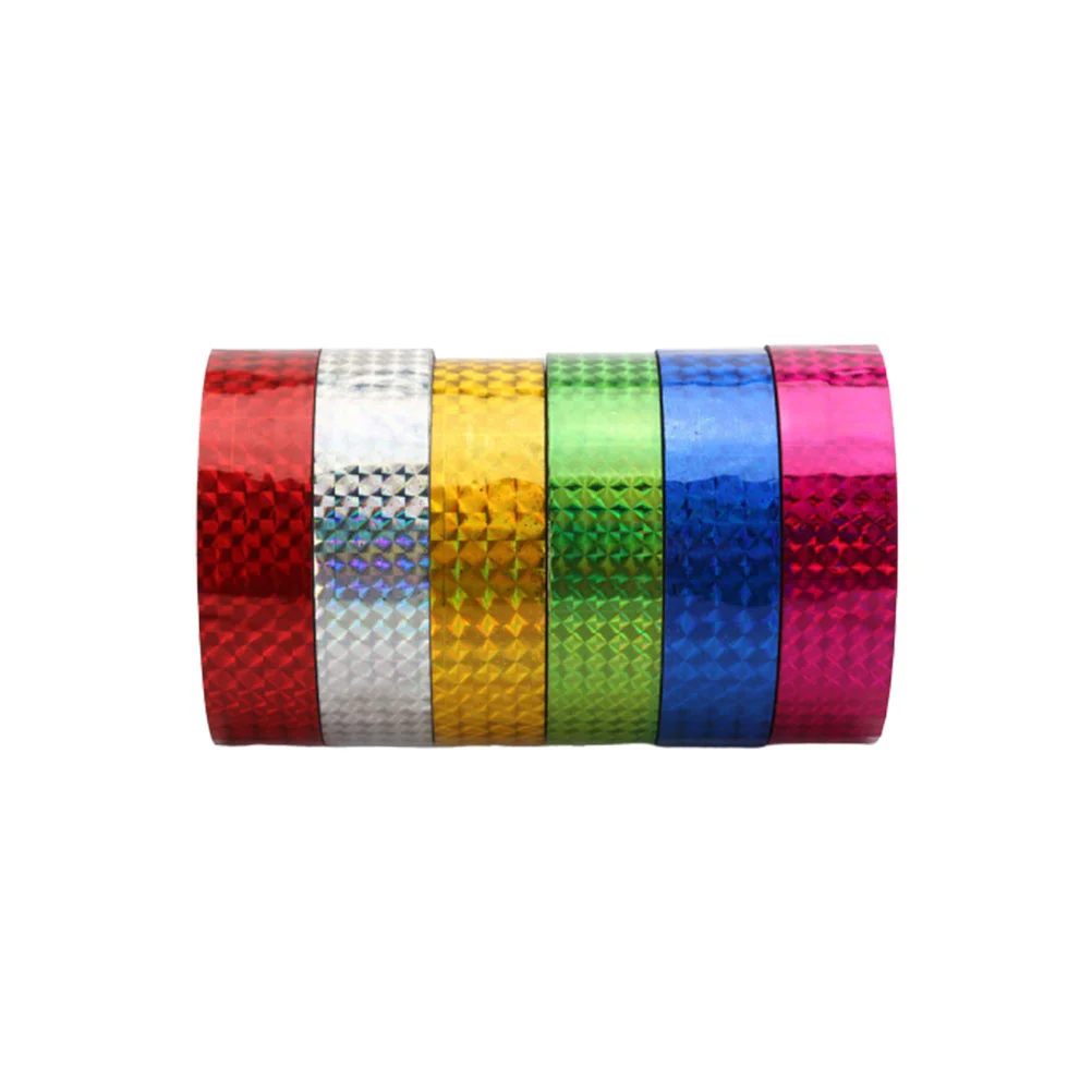 

6 Rolls Mixed Color Tape Decoration Flash Stationery Gift Wrapping Photo Album Residue-free