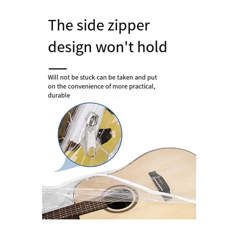 

Guitar Dust Cover Transparent Translucent Dust-Proof Waterproof Acoustic Electric Guitar Cover Protective Storage Bag-AA85