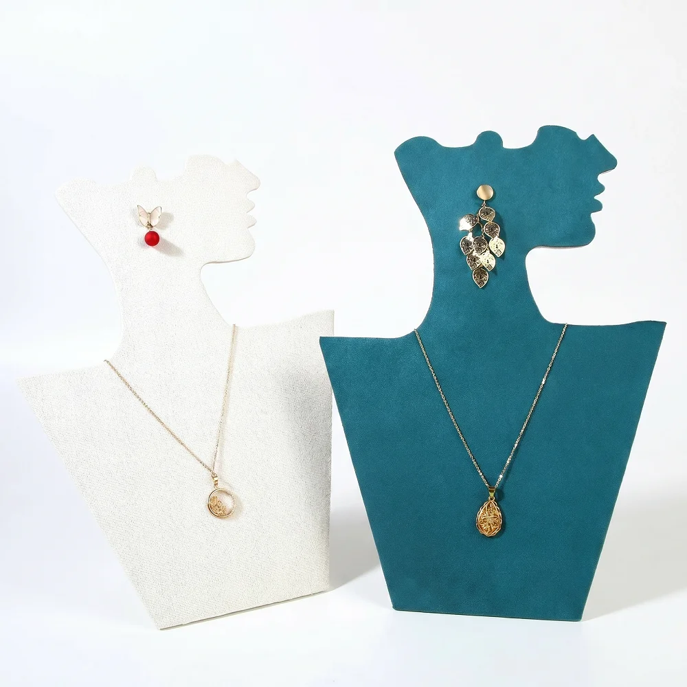 1 Pcs Artistic Silhouette Necklace Earring Display Stand Velvet Jewelry Holder for Boutique Live Stream Home Storage