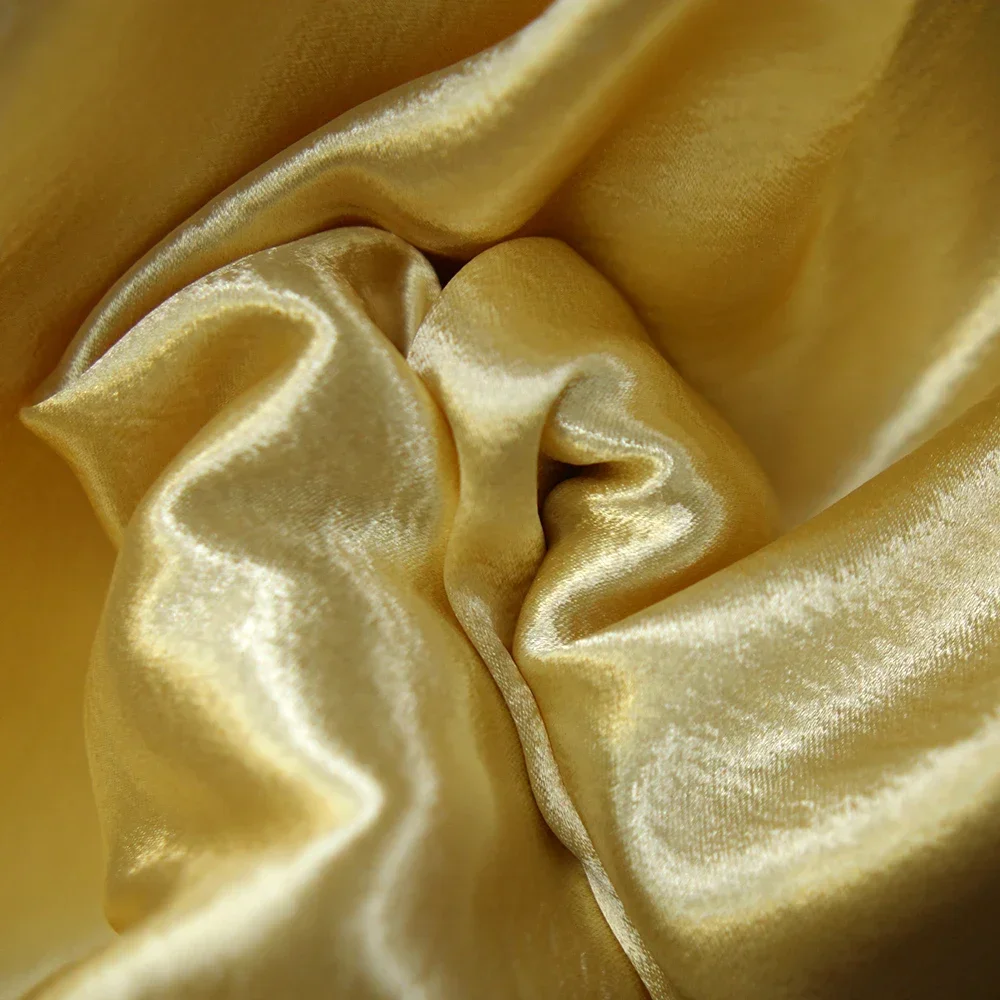 

Metallic Shiny Satin Crepe Fabric Vertical Fabric Sewn Formal Dress Stage Costume Handmade DIY High-end Fabric
