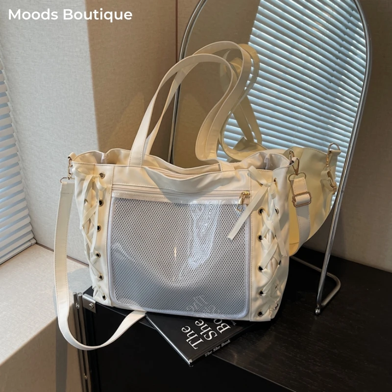 

сумочка женская сумка женская большая сумка через плечо Большой размер Ita Сумки на плечо для женщин Y2K Кружевной декор Большая вместительная сумка-шоппер JK Girls 2025 Последняя роскошная дизайнерская сумка