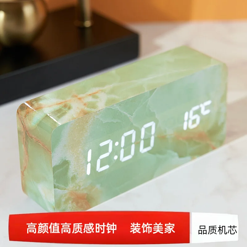 

Мраморный узор Ins Будильник Креативные часы Орнамент Цифровые электронные часы
