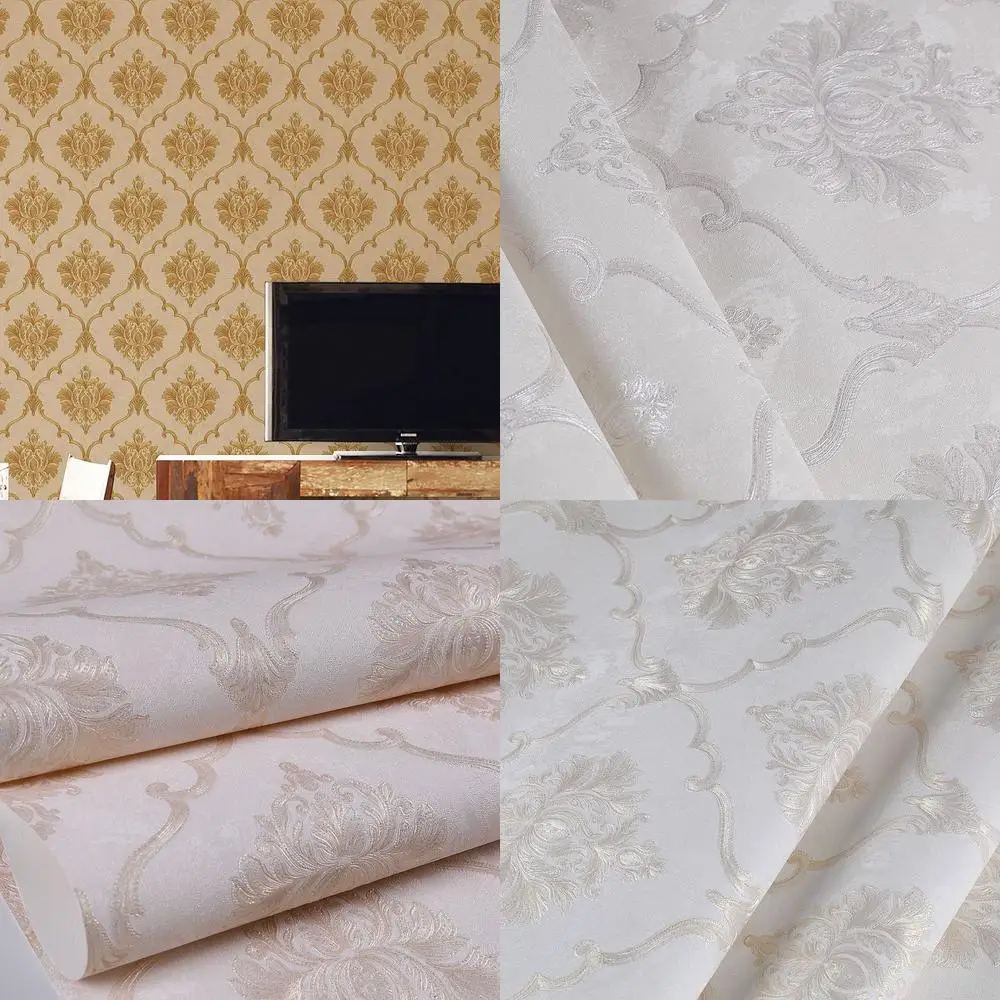 European style large floral fresh flower wallpaper living room bedroom hotel decoration PVC waterproof wallpaper