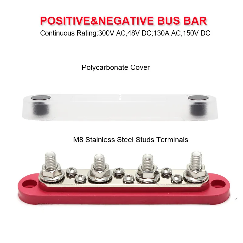 Automobile Diversion  BB-14 M8 Bus Bar, Rfour-way Four-position Sink Wire Copper  Componentes Eléctricos Power Plug Socket