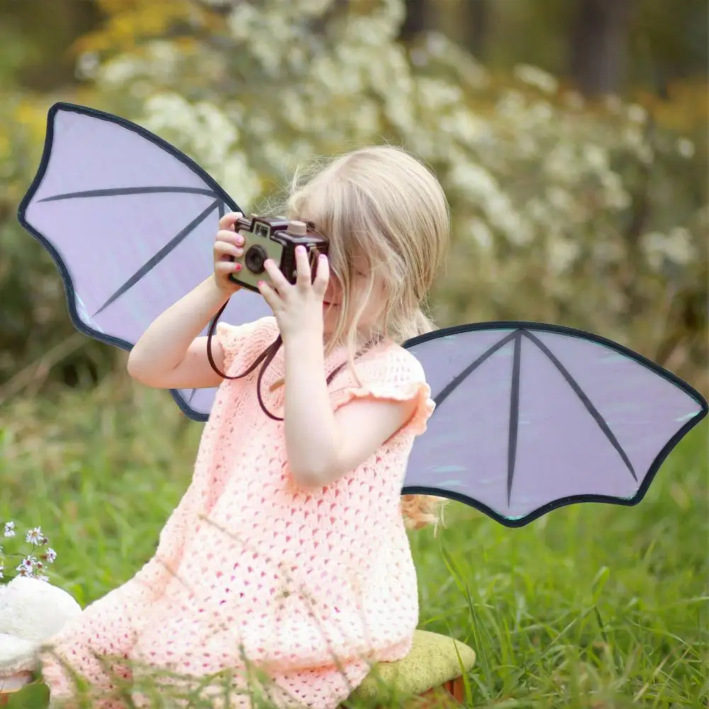 Bat Wing Costume Gradient Effect Bat Wings Bat Wing Fairy Costume Set for Kids Women Lightweight Adjustable for Halloween