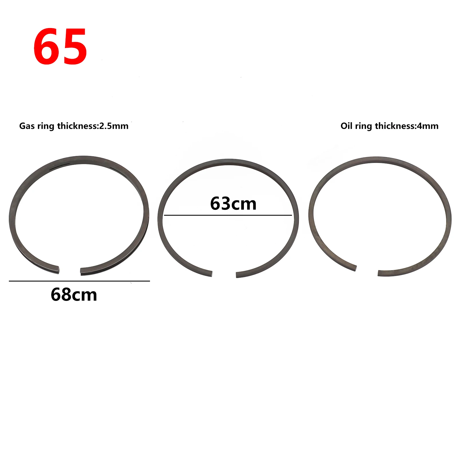 3Pcs Air คอมเพรสเซอร์แหวนลูกสูบนิวเมติกสำหรับ42/47/48/51/52/65มม.กระบอก