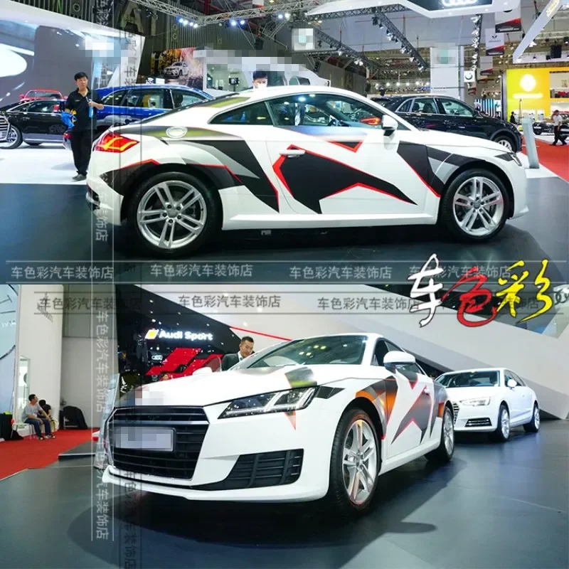 

Car stickers FOR Audi TT modified body fashion camouflage decals racing decorative Sports Decal film accessories