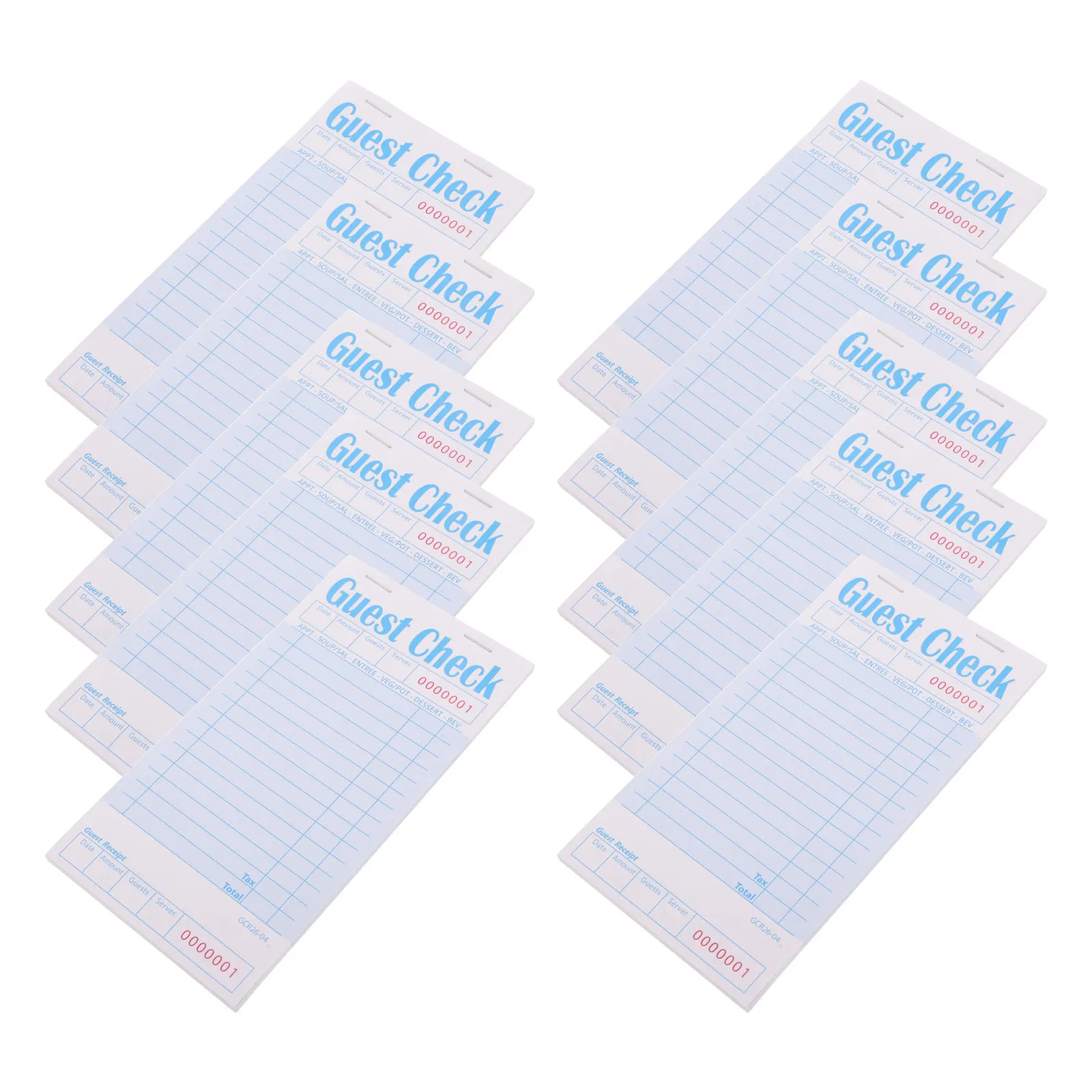 10 Pack Ordering Ledger Book Food Accounting Guest Checkbook for Servers Menu Customer Pad Sky-blue