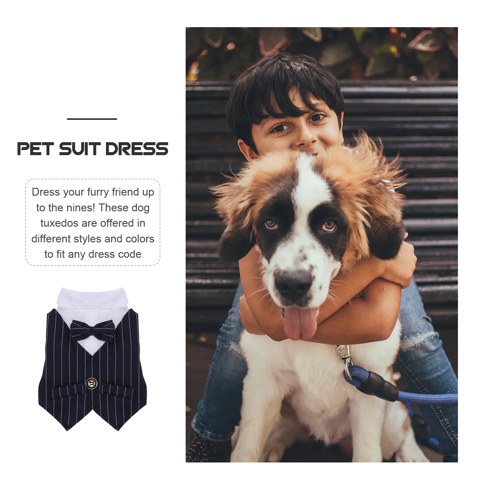 

Formal Dog Clothing for Dogs Puppy Pet Clothes Dog Wedding Suit Pet Tuxedo Costume Pet Apparel for Small Dog(Blue,S)