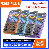 Upgrade R36S Plus Retro Handheld Game Console Linux System 4.0 Inch IPS Screen Portable Pocket Video Player 64GB 128G Game