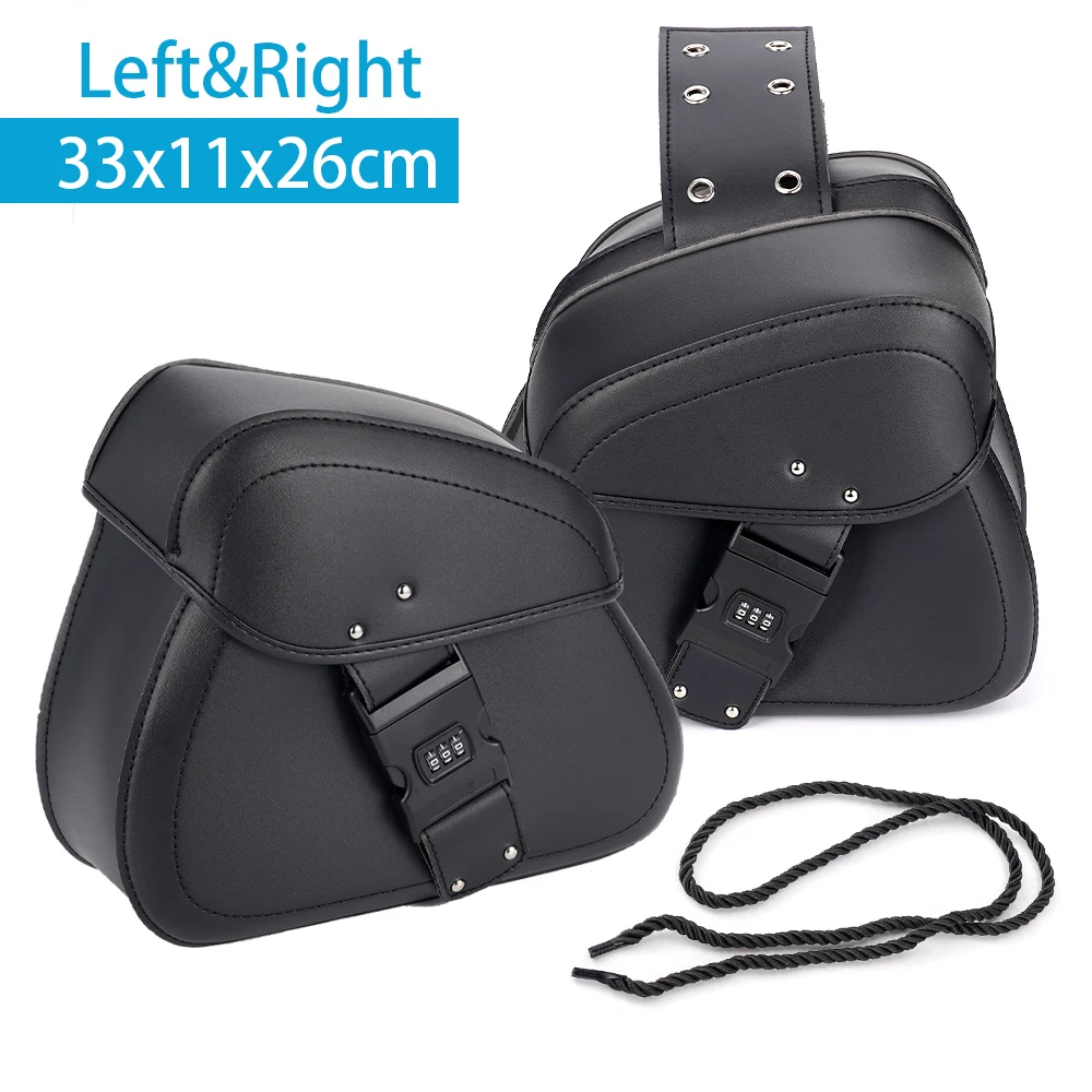 1 Pair Left & Right Motorcycle Saddle Bags Side Tool Bag Universal For Honda/Yamaha/Suzuki Waterproof Storage Bag