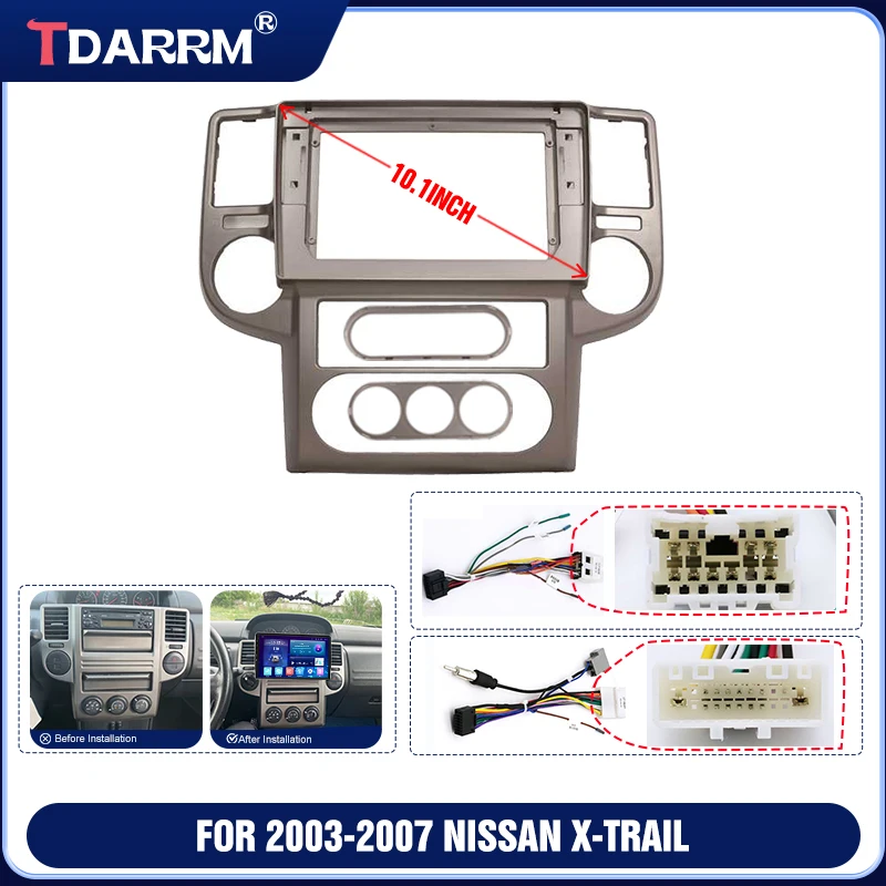 10.1Inch Car Radio Frame For NISSAN X-TRAIL 2003-2007 DVD Stereo Fascia Plate Mounting Dash Installation Bezel Trim Kit