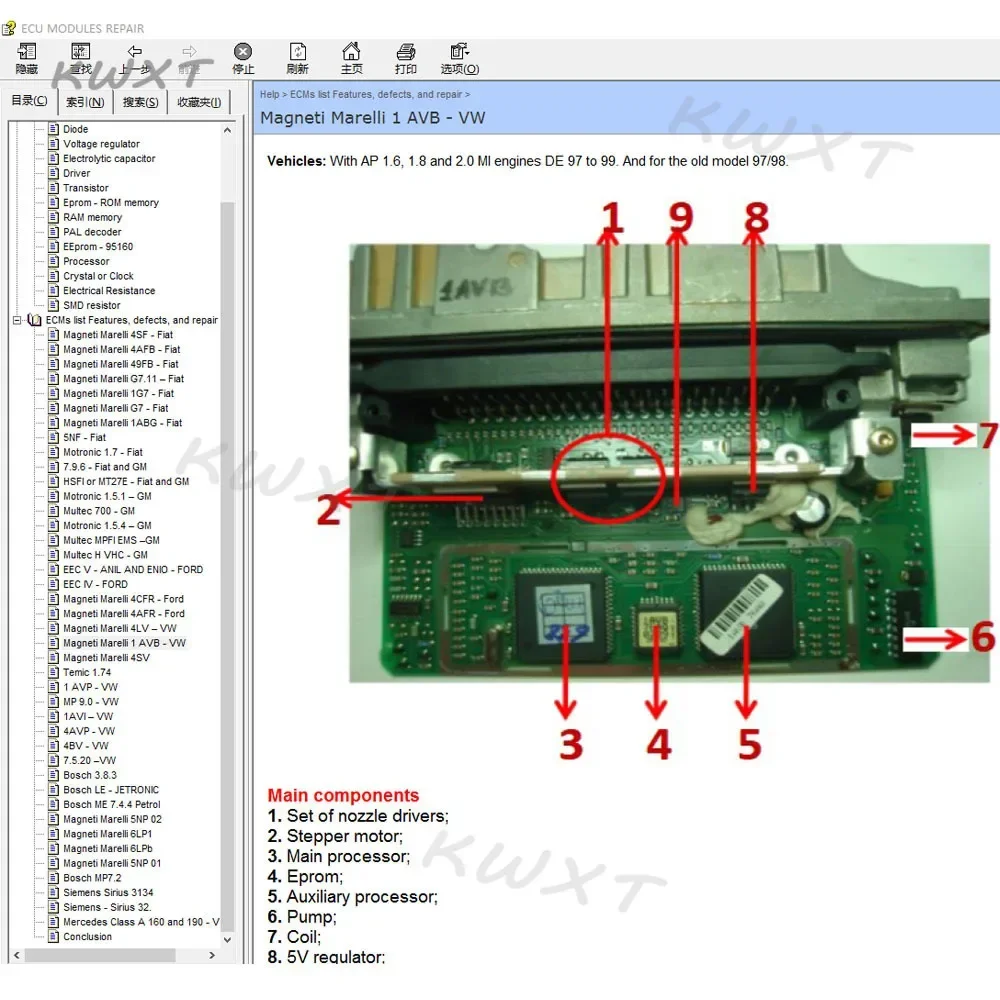 2023 ECU Repair Software ECU Modules Repair Pinout Immo Location Including Multimeters Transistor EEprom Defects Car Repair Tool