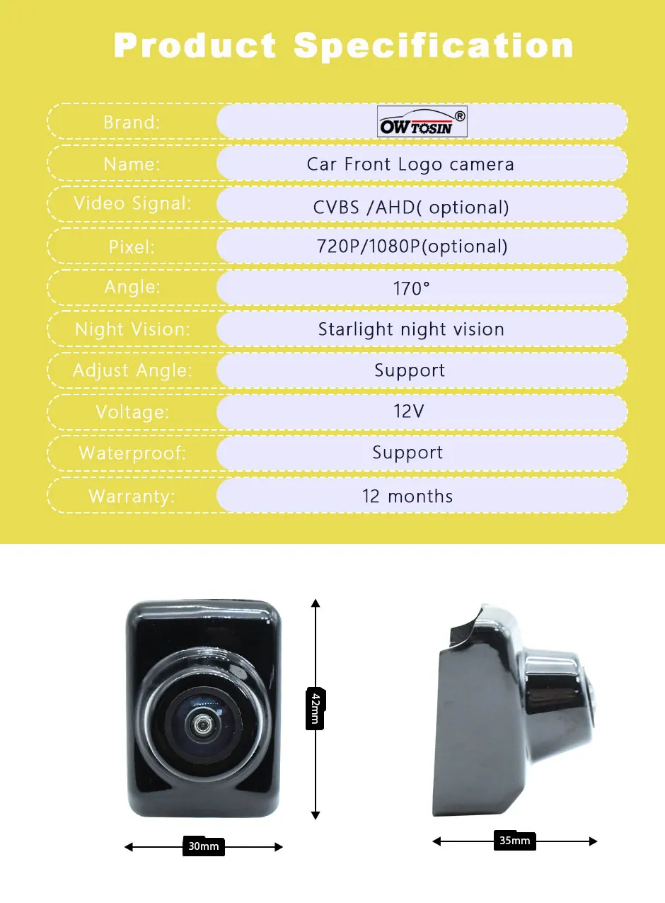 AHD 1920*1080P 170° Front Logo View Camera For Mercedes Benz C Class W205 2016 2017 2018 2019 2020 2021 Vehicle  Car Camera