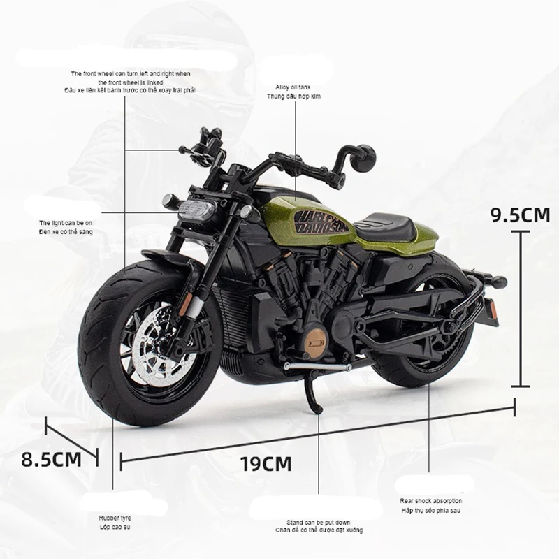 1:12 Alloy Harley Davidson Sportster S Racing Motorcycle Model Diecast Street Sports Motorcycle Model Kids Toy Gift