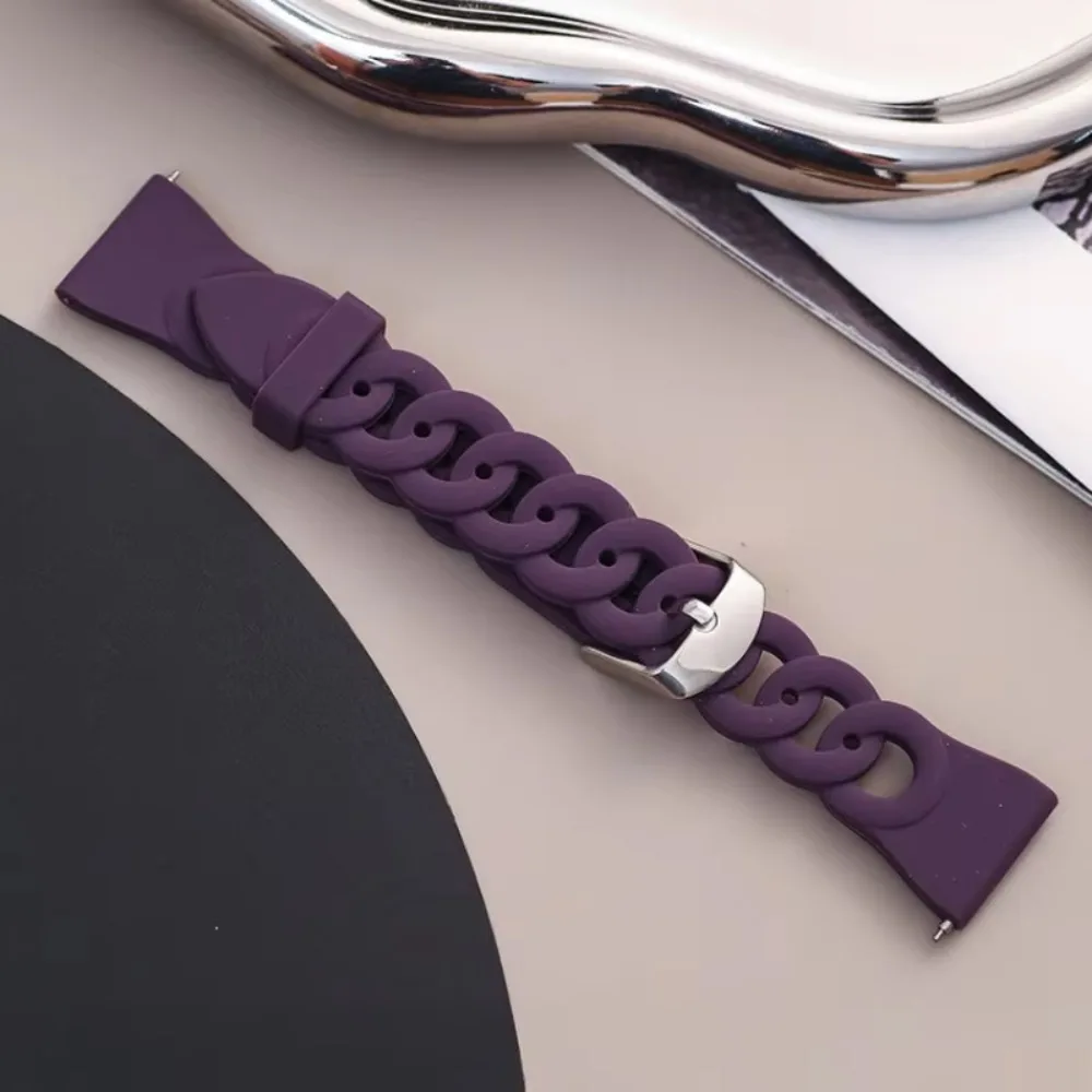 Hollow Circle Loop Silicone Sport Band 20mm 22mm Breathable Ring Buckle Quick Release Soft Durable Unisex Universal Adjustable