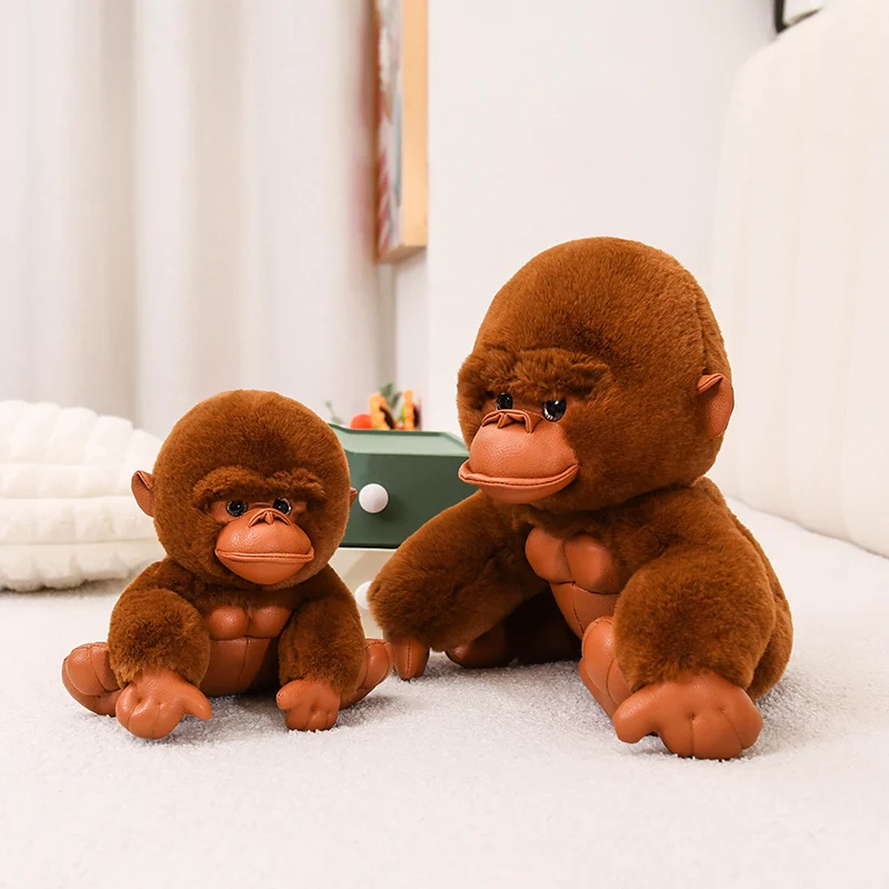 Simulation Monkey Orangutan Doll Super Soft Stuffed Animals Plush Toys Anime Cartoon Decor Boys Girls Birthday Xmas Gifts Pillow