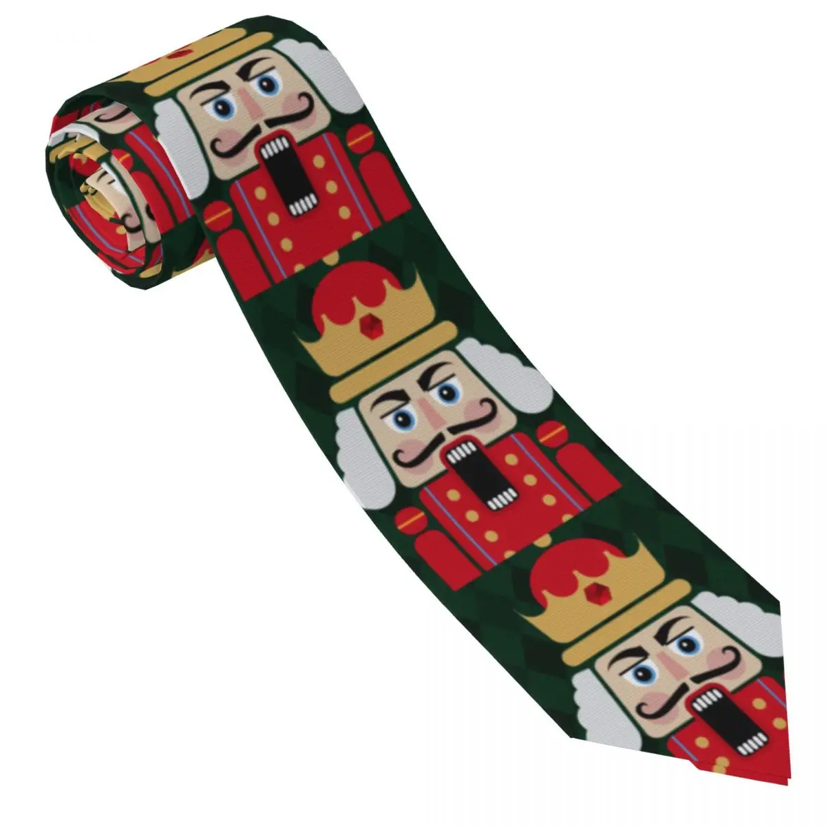 Custom Mens Nutcracker Doll Necktie Cartoon Toy Soldier Christmas Gift Fashion Tie For Business