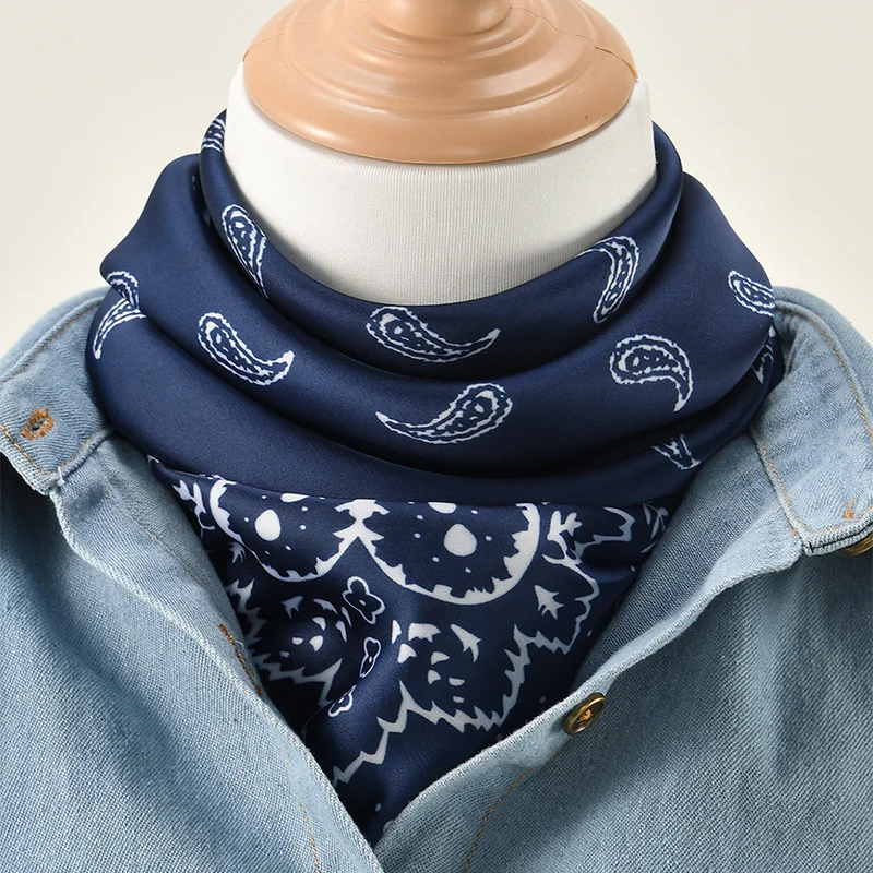 1pc 68*68cm Fashion Hip Hop Bandana Square Scarf Cowboy Cashew Black Paisley Headband Print For Women/Men/Boys/Girls image 4