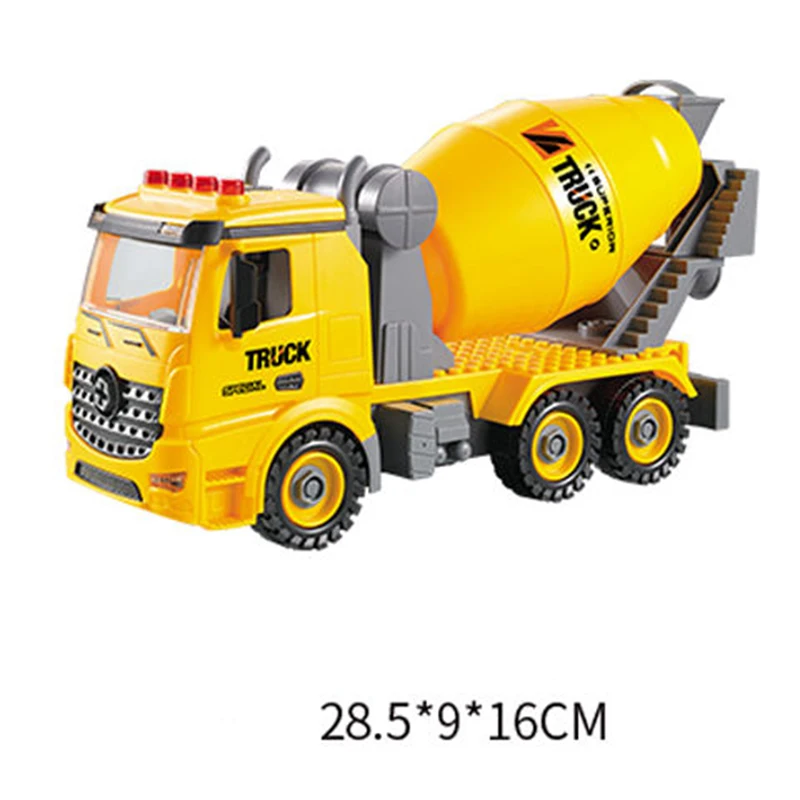 Screw Toy Big Truck Take Apart Mixer Crane  Excavator Toys DIY STEM Construction Vehicle Building Block Toys for Kids Boy Gift