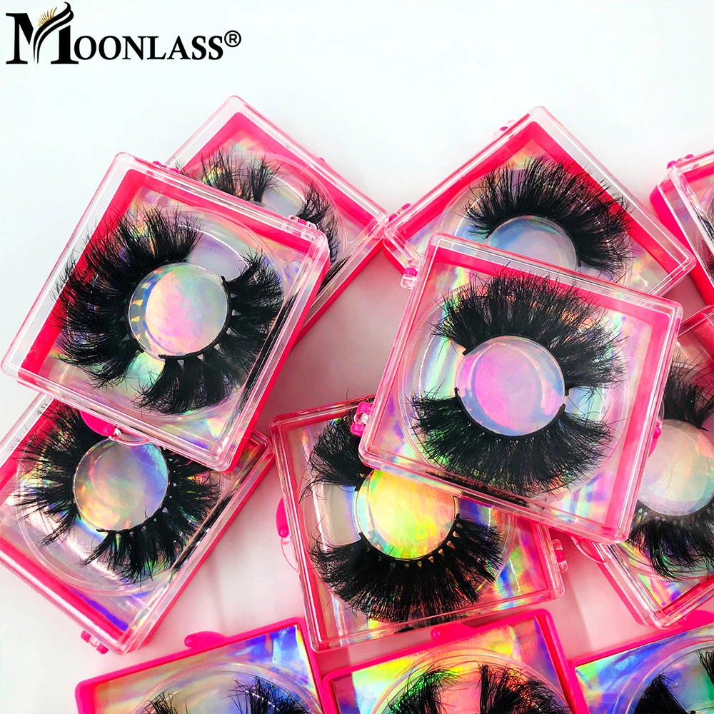 3D 5D 22-25MM Messy 100% Mink Lashes Extension Supplies Whloesale Fluffy Natural Fake Eyelashes Boxes Package Make Up Tools