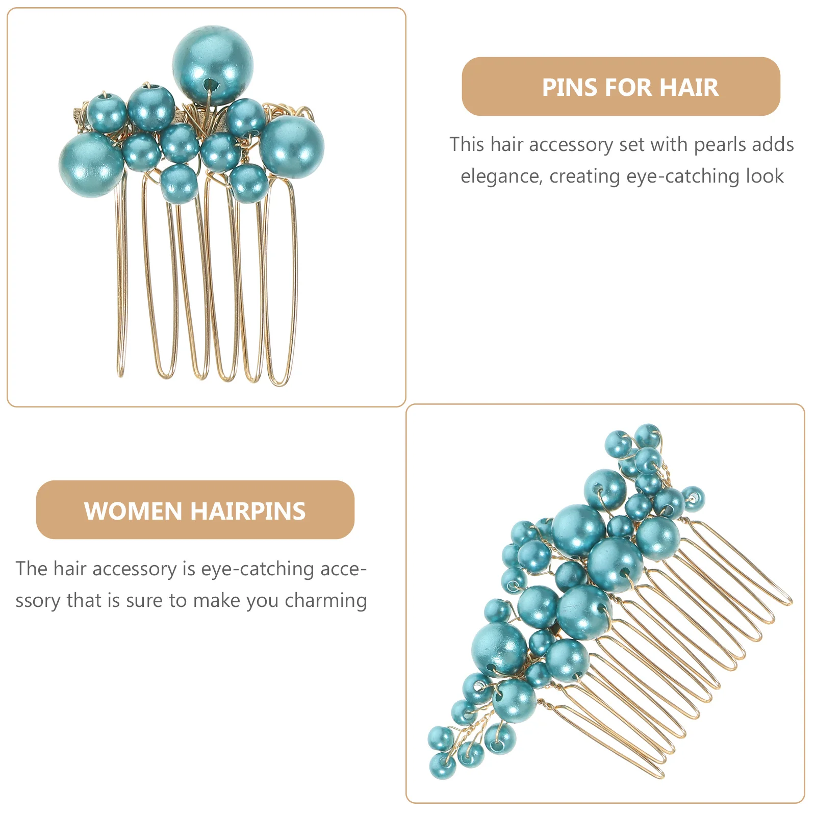 

1 комплект, свадебные гребни для волос, жемчужные заколки, элегантные аксессуары для волос невесты для вечеринки, официального мероприятия, свадебная заколка