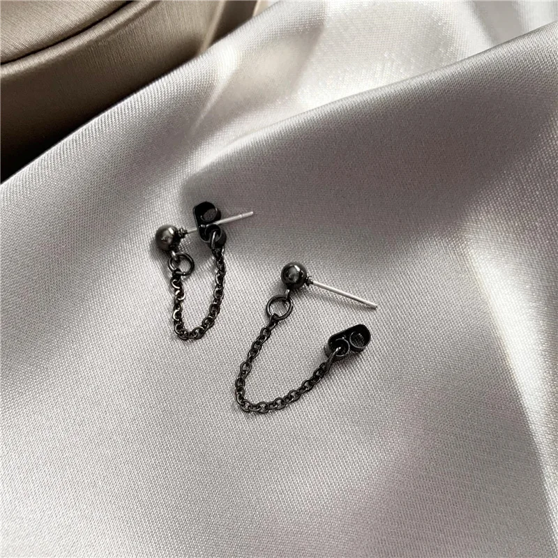 E030 الحد الأدنى سلسلة ربط وأقراط ، بسيطة سلسلة صغيرة الهندسة سبيكة إسقاط أقراط ، اكسسوارات مزاجية بالجملة #5