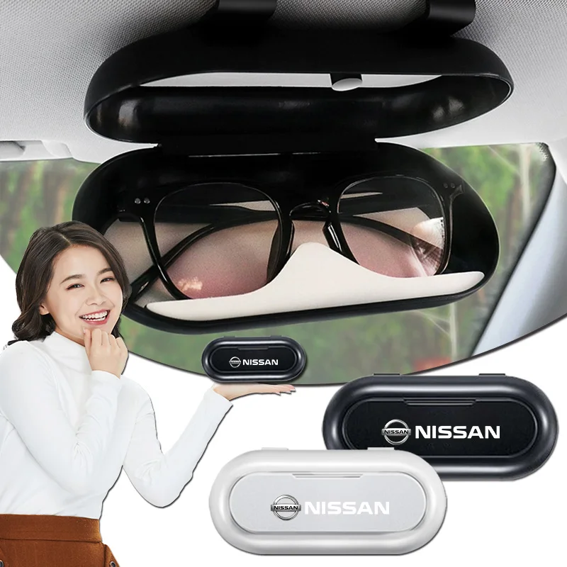 Auto Accessories for Nissan X-trail Qashqai Note Juke Sentra Patrol Navara Car Sunglasses Holder Glasses Case Cage Storage Box