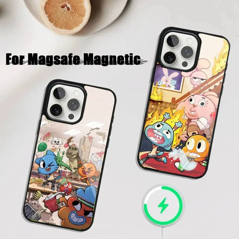

The Amazing World Gumball Phone Case For iPhone 16,15,14,13,12,11,Plus,Pro,Max Mini Magsafe Magnetic Wireless Charging